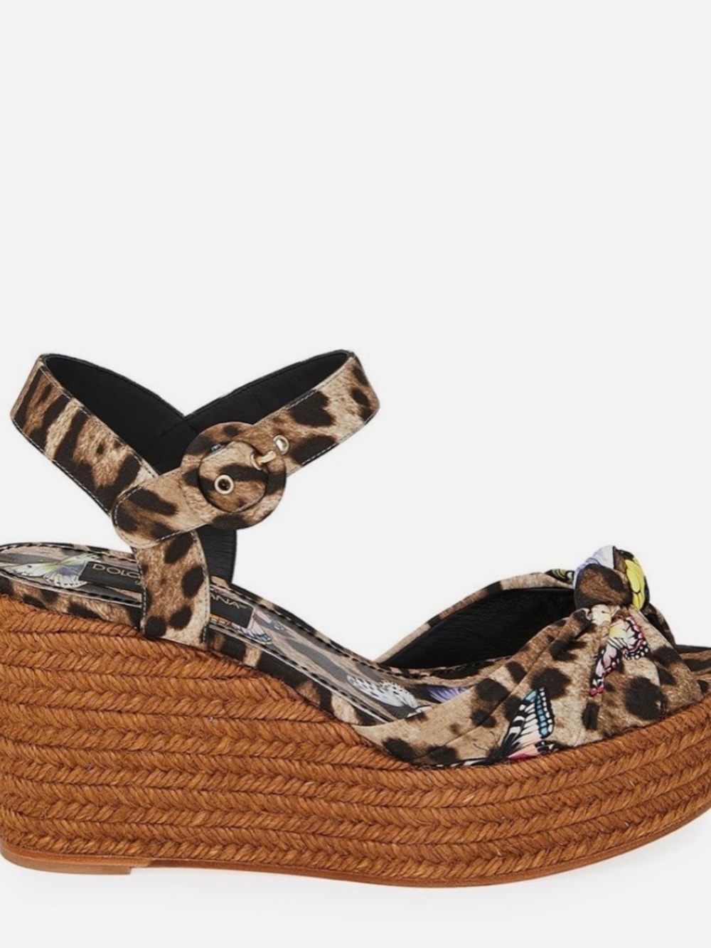 Dolce & Gabbana Leopard Print Butterfly Wedges Espadrilles with Box Size 10.5 - Picture 10 of 10